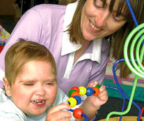 Lady and girl learning